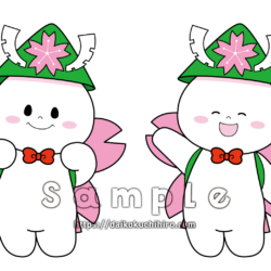 横手市立大森小学校のキャラクターの清書をお手伝いしました。